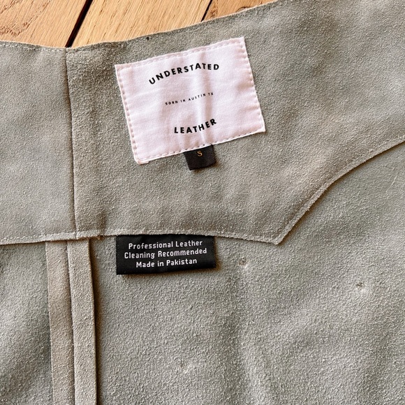 SOLD Understated Leather Paris Chaps Skirt Women's Small Fringe Stars Studded - Picture 5 of 16